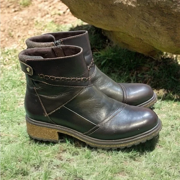 Earth Elements Taylen Boot Lug Sole Patchwork Ankle Boots Size 10. - Picture 3 of 9